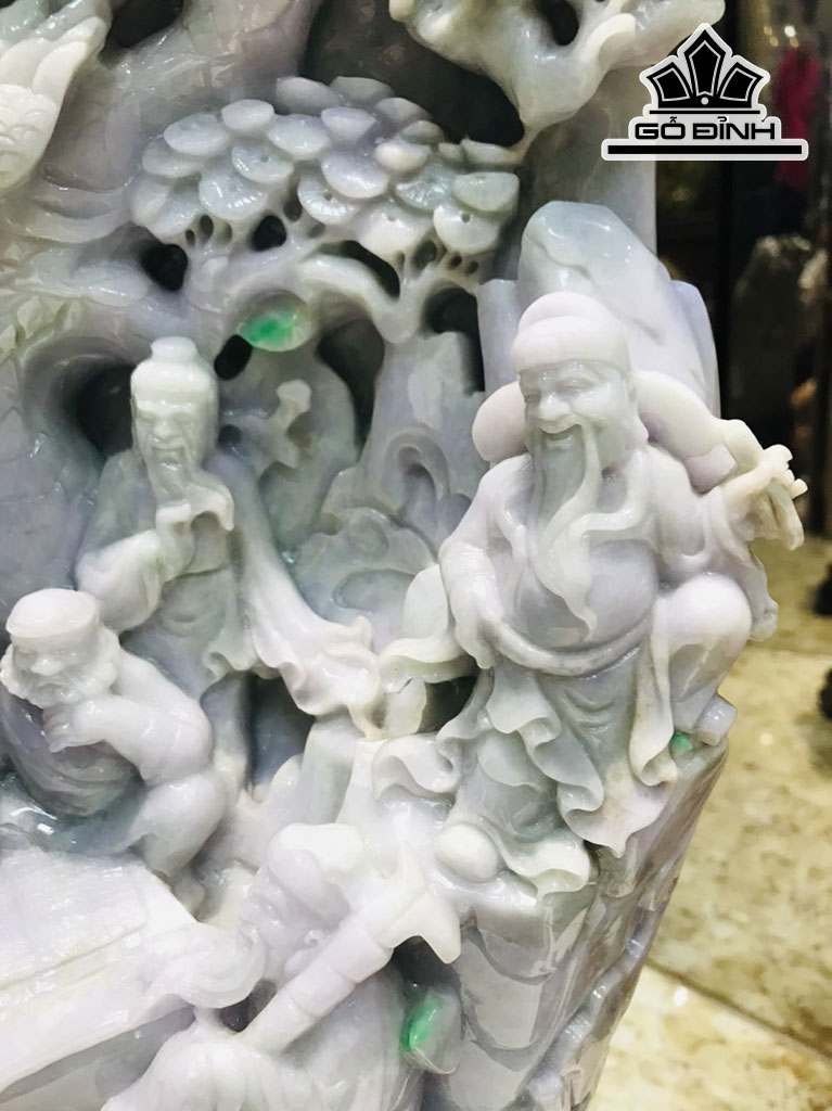 Tác Phẩm Bát Tiên Đá Cẩm Thạch Cao 60 Ngang 30 (cm) 28kg