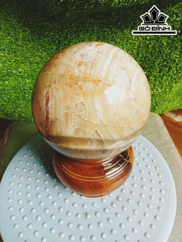 Bi Cầu Gỗ Hóa Ngọc Đường Kính Hạt 12 (cm) 2,3kg