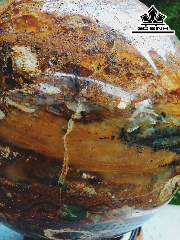 Bi Cầu Gỗ Hóa Ngọc Đường Kính Hạt 20 (cm) 8,6kg