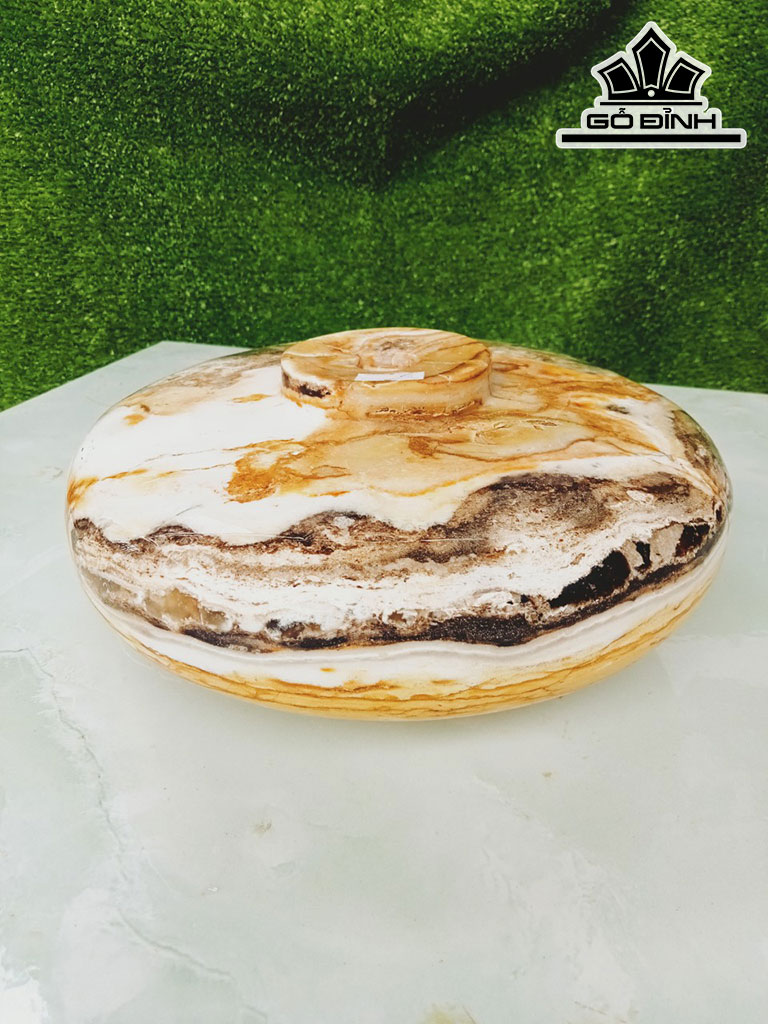 Tác Phẩm Chum Gỗ Hóa Ngọc Cao 10 Đường Kính 22 (cm) 4,5kg