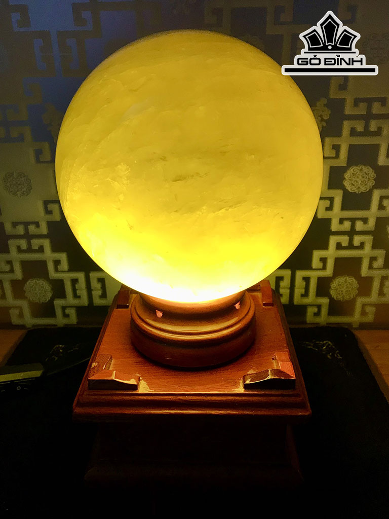 Bi Cầu Sao Đá Thạch Anh Vàng Đường Kính Hạt 17 (cm) 7,3kg