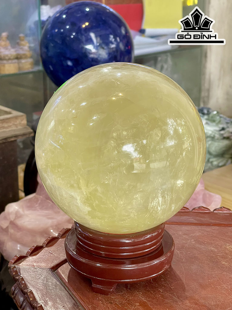 Bi Cầu Đá Thạch Anh Vàng Đường Kính Hạt 17 (cm) 6,88kg