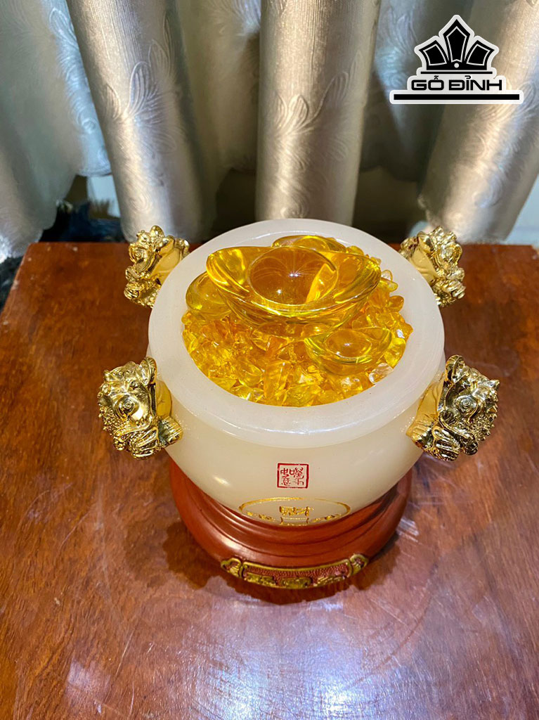 Bát Tụ Bảo Đá Onyx Cao 15 Ngang 10 (cm)