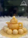 Bộ Ấm Chén Chạm Rồng Đá Ngọc Hoàng Long