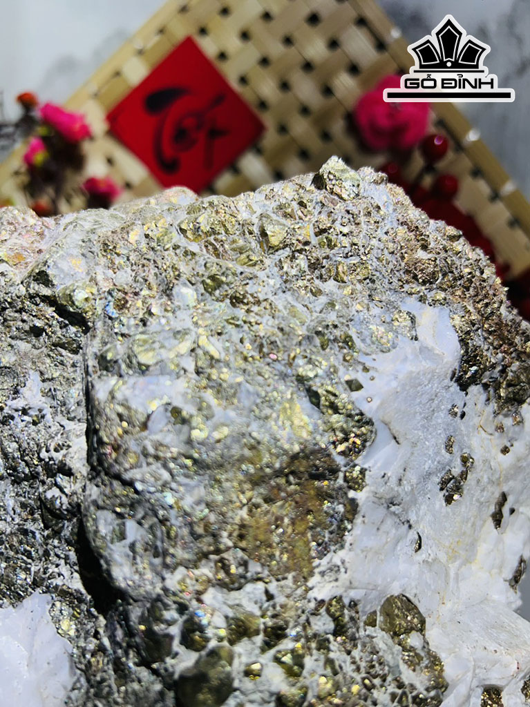 Vàng Găm Tinh Thể Đá Pyrite Cao 27 Ngang 22 (cm) 8,4kg