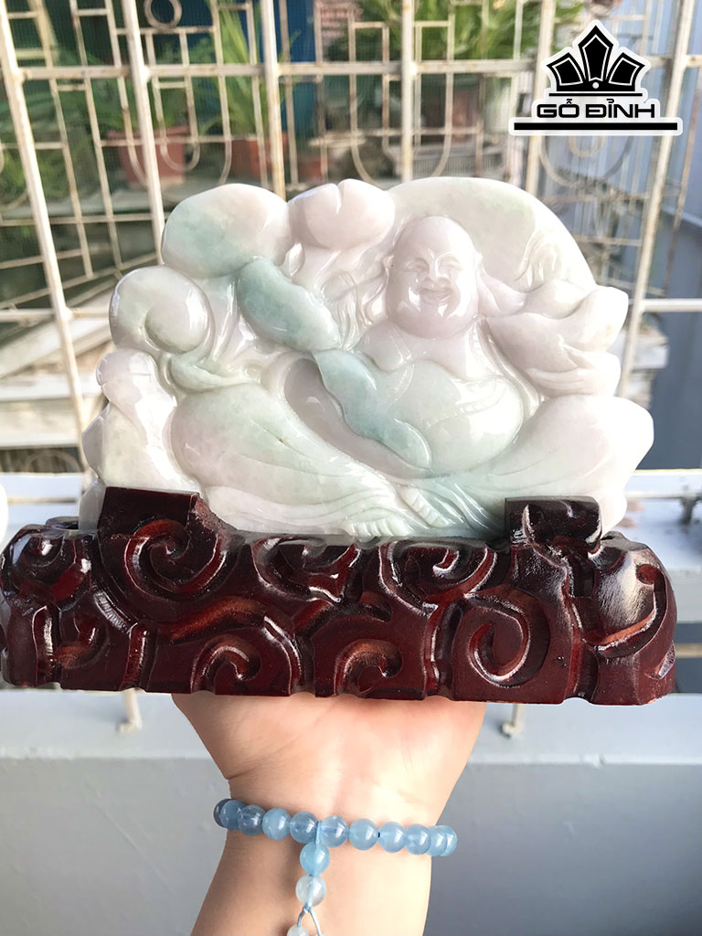 Tượng Phật Đá Cẩm Thạch Cao 15,8 Ngang 10,5 Sâu 1,5 (cm) 409,25g