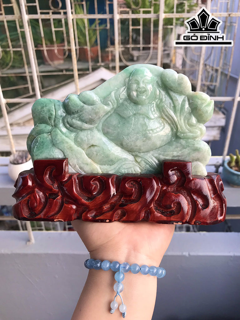 Tượng Phật Đá Cẩm Thạch Cao 15,8 Ngang 10,5 Sâu 1,5 (cm) 409,25g