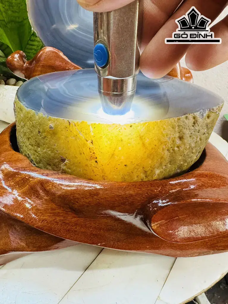 Bát Tụ Bảo Đá Mã Não Cao 26 Ngang 16 (cm) 6,5kg