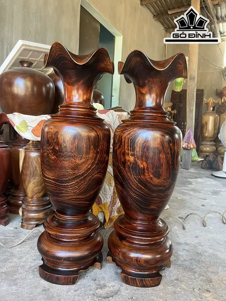 Lục Bình Gỗ Ké Đá Cao 80 Đường Kính 25 (Cm)