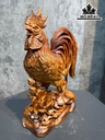 Tượng Nhất Kê Gỗ Hương Cao 43 Ngang 28 Sâu 13 (cm)