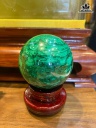 Bi Cầu Đá Khổng Tước (Malachite) Đường Kính Hạt 10,5 (cm)  2,1kg