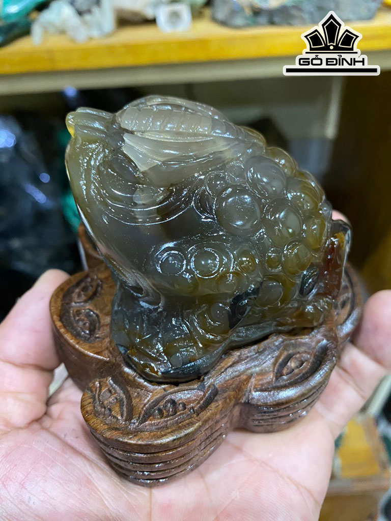 Thiềm Thừ Đá Mã Não Cao 8 Ngang 8 Sâu 8 (cm) 500g