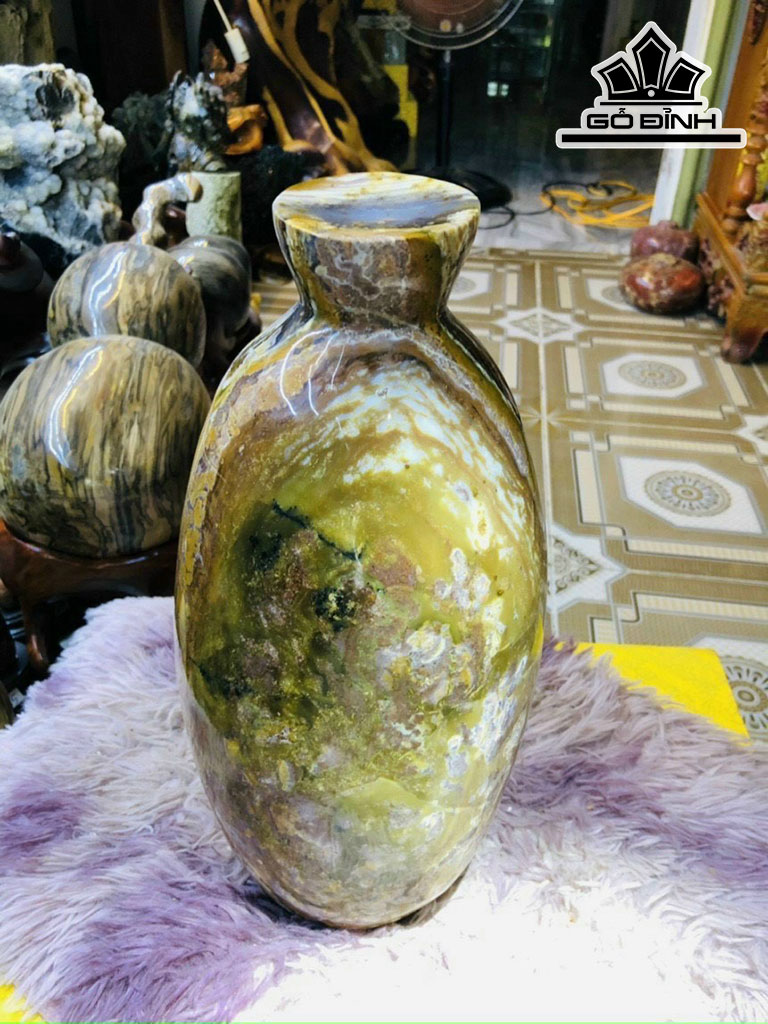 Tác Phẩm Bình Phú Quý Đá Mã Não Cao 40 Đường Kính 18 (cm) 15,5kg