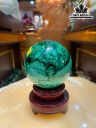 Bi Cầu Đá Khổng Tước (Malachite) Đường Kính Hạt 9 (cm) 1,28kg