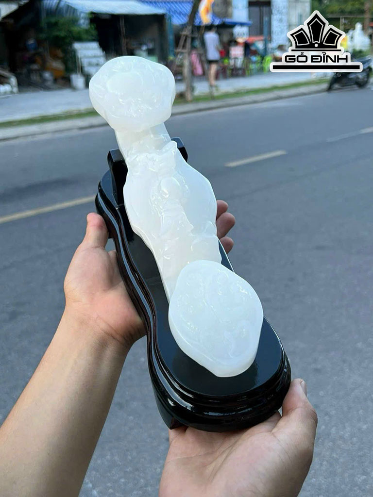 Gậy Như Ý Đá Bạch Ngọc Ngang 40 (cm)