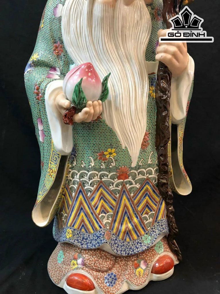 Tượng Cụ Thọ Gấm Nhỏ Diện Thần Thái Cao 70 (cm)