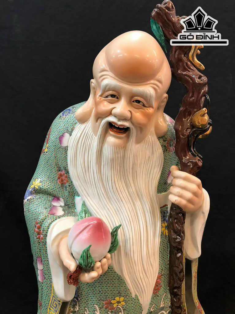 Tượng Cụ Thọ Gấm Nhỏ Diện Thần Thái Cao 70 (cm)