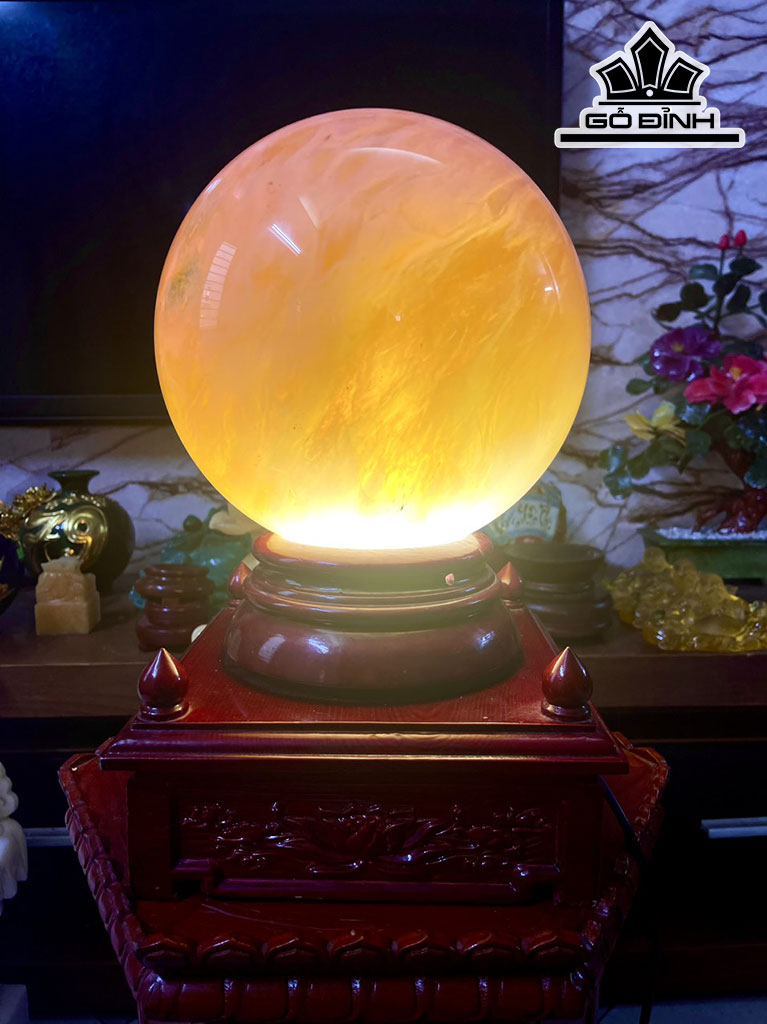 Bi Cầu Thủy Tinh Vàng Đường Kính Hạt 20 (cm) 14,2kg