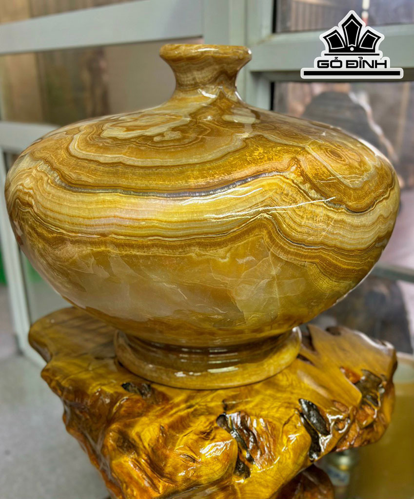 Bình Phú Quý Đá Canxit Nu Hoa Cao 32 Đường Kính 40 (cm) 56kg