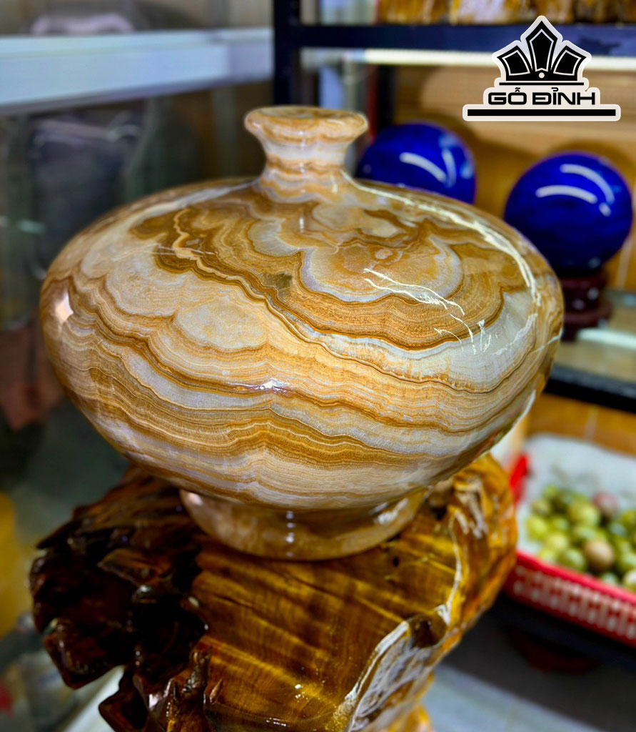 Bình Phú Quý Đá Canxit Nu Hoa Cao 32 Đường Kính 40 (cm) 56kg