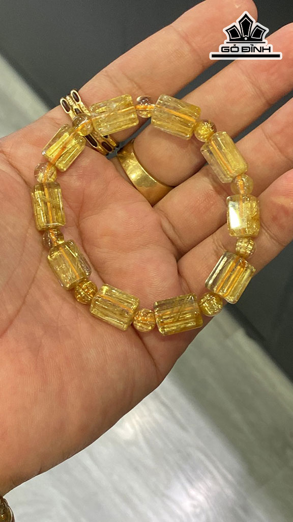 Vòng Đốt Trúc Đá Thạch Anh Tóc Vàng Cao 11,7 Ngang 8,7 (mm) 24g