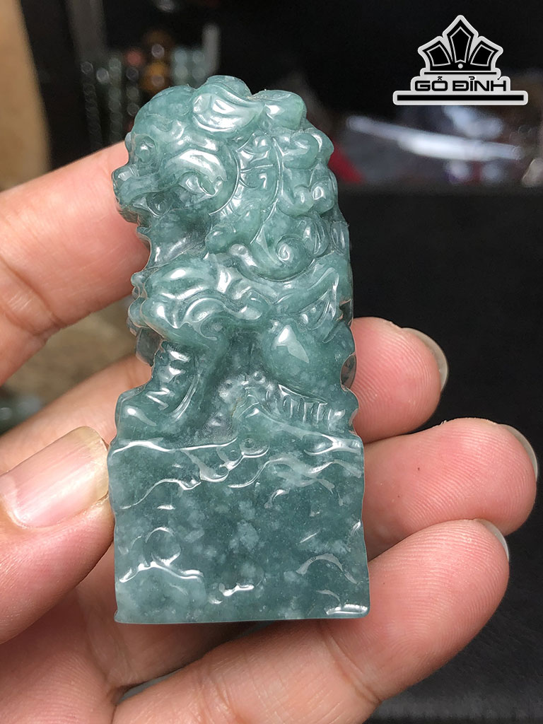 Ấn Sư Tử Đá Cẩm Thạch Cao 62 Ngang 28,6 Sâu 28 (mm) 108g