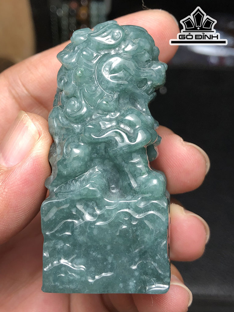 Ấn Sư Tử Đá Cẩm Thạch Cao 62 Ngang 28,6 Sâu 28 (mm) 108g