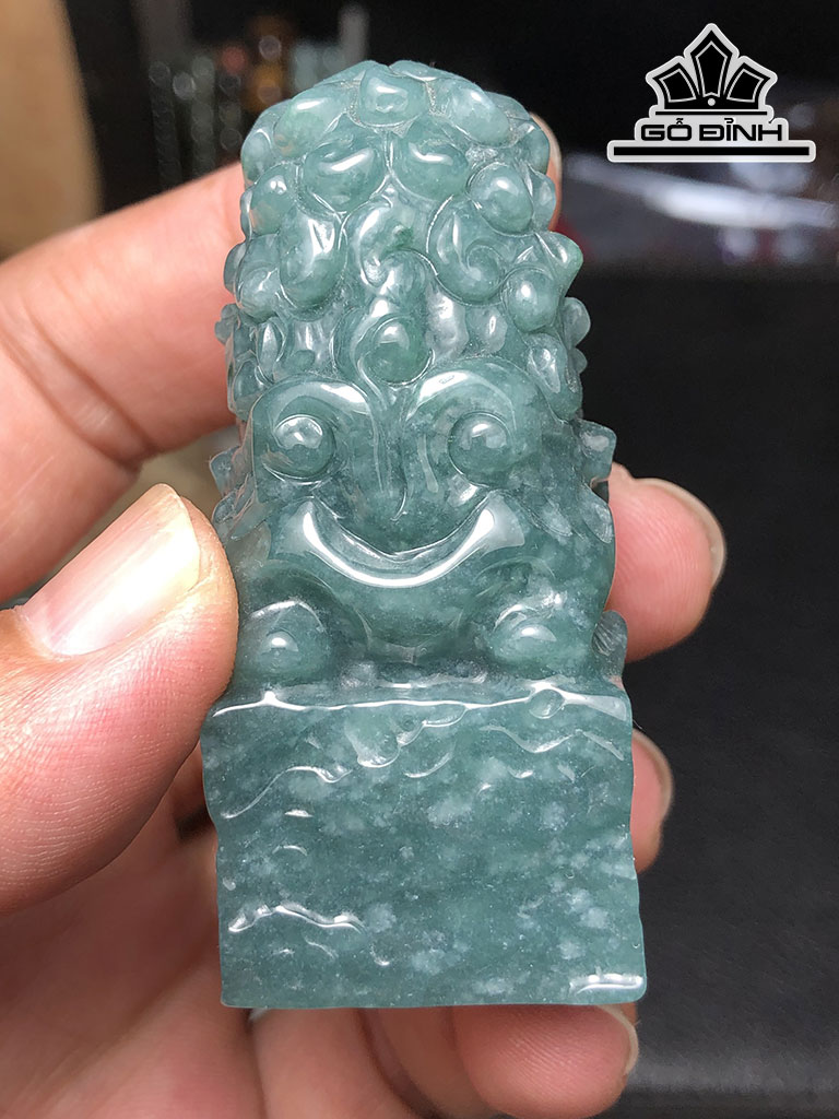 Ấn Sư Tử Đá Cẩm Thạch Cao 62 Ngang 28,6 Sâu 28 (mm) 108g