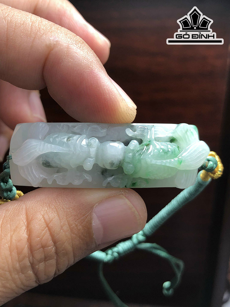 Khánh Tay Song Ngư Đá Cẩm Thạch Cao 49,5 Ngang 15,6 Sâu 12 (mm) 20g