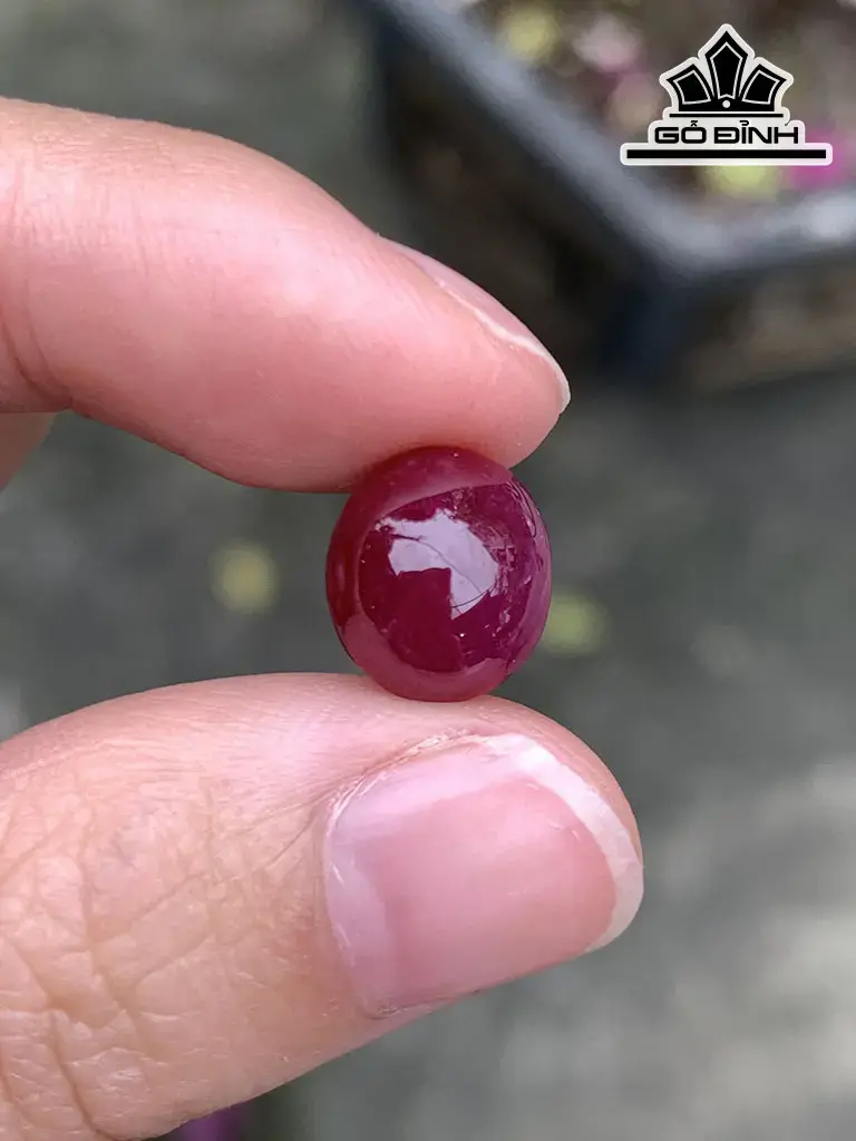 Viên Đá Ruby Đỏ Huyết Cao 11 Ngang 9,5 Sâu 6,5 (mm) 7,03cts
