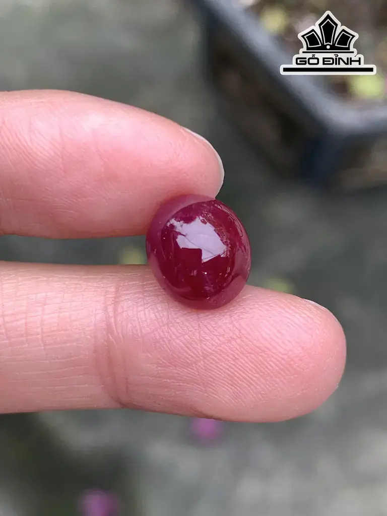 Viên Đá Ruby Đỏ Huyết Cao 11 Ngang 9,5 Sâu 6,5 (mm) 7,03cts