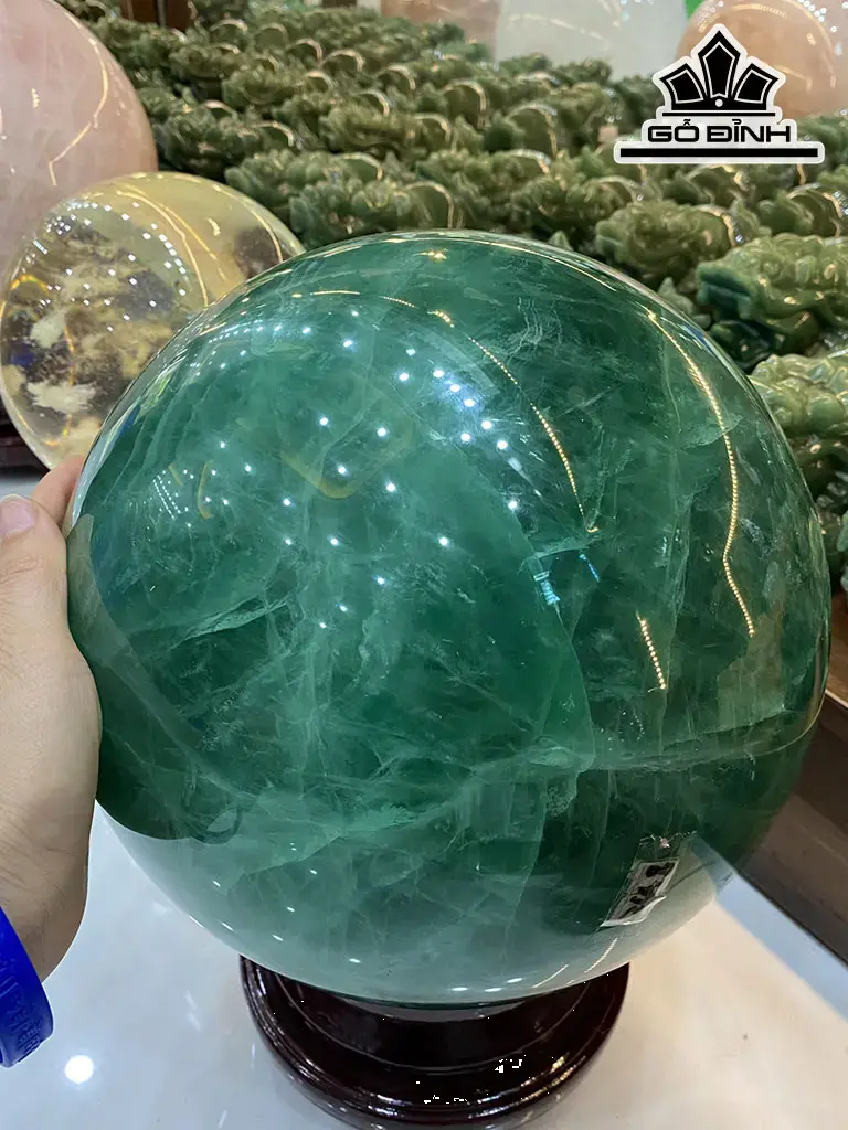 Bi Cầu Đá Flourite Đường Kính Hạt 22 (cm) 24,8kg