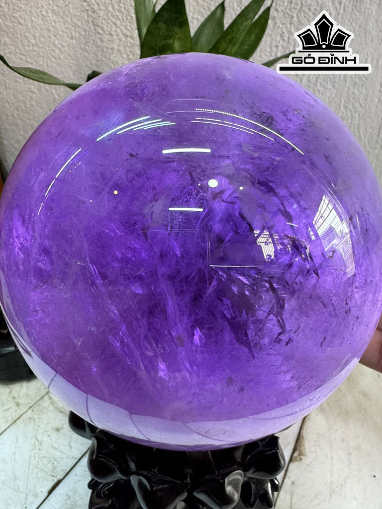 Bi Cầu Đá Thạch Anh Tím Đường Kính Hạt 14 (cm) 3,5kg
