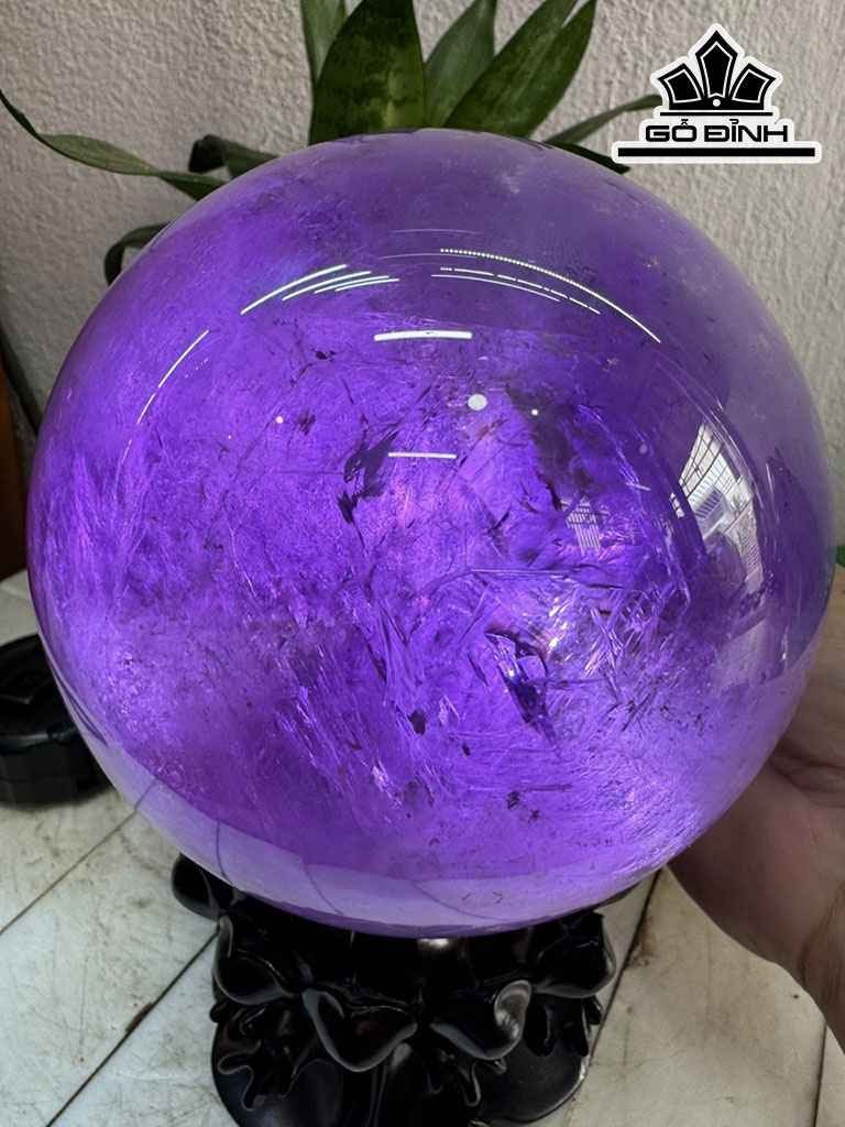 Bi Cầu Đá Thạch Anh Tím Đường Kính Hạt 14 (cm) 3,5kg