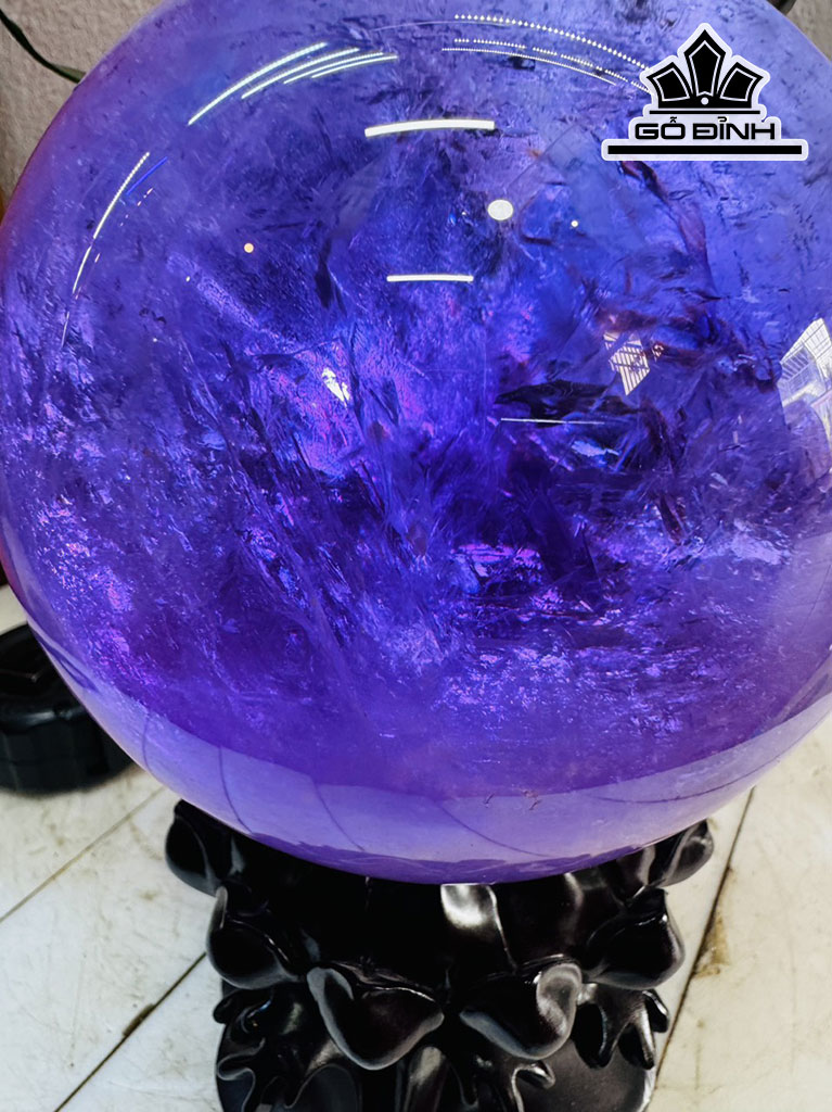 Bi Cầu Đá Thạch Anh Tím Đường Kính Hạt 14 (cm) 3,5kg