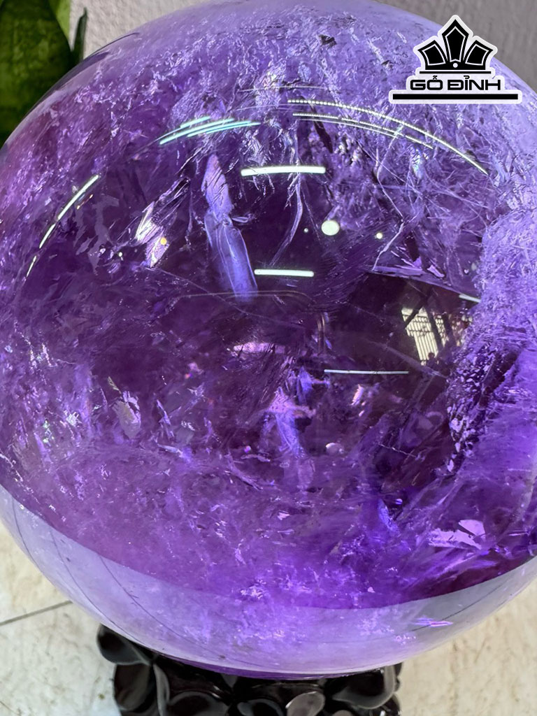 Bi Cầu Đá Thạch Anh Tím Đường Kính Hạt 14 (cm) 3,5kg