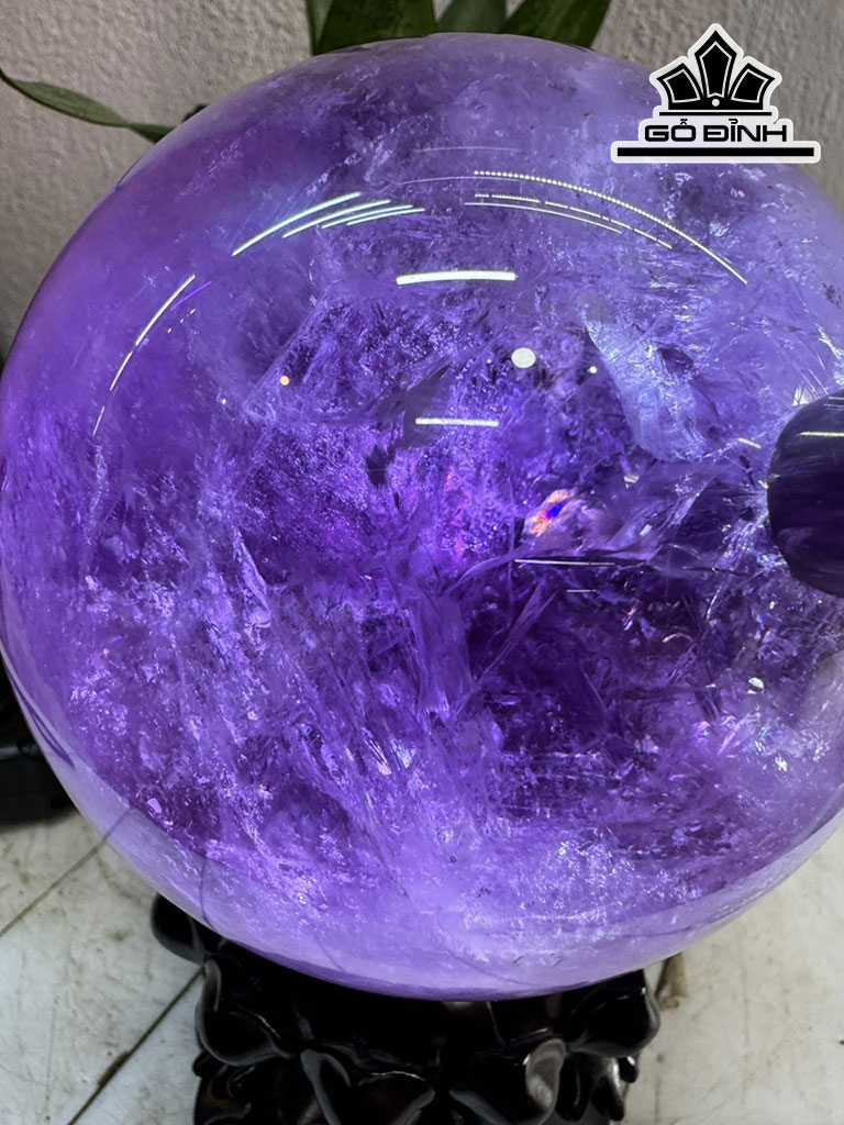 Bi Cầu Đá Thạch Anh Tím Đường Kính Hạt 14 (cm) 3,5kg