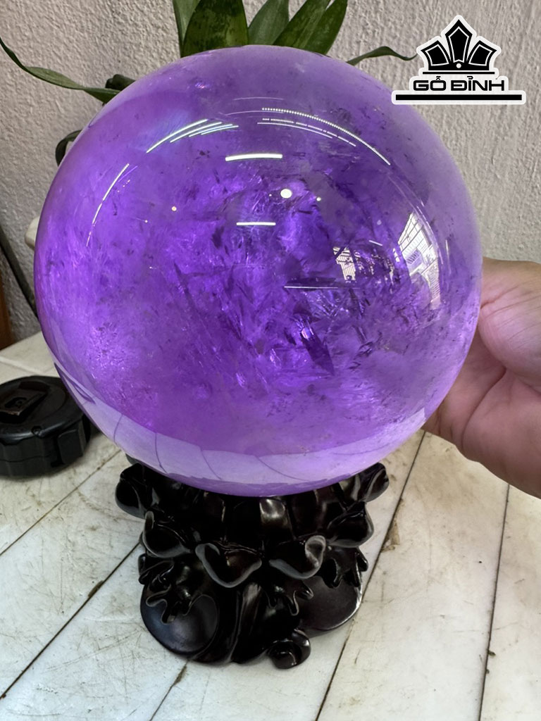 Bi Cầu Đá Thạch Anh Tím Đường Kính Hạt 14 (cm) 3,5kg