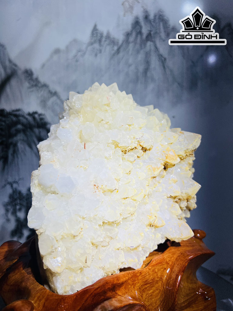 Bụi Đá Thạch Anh Trắng Cao 25 Ngang 22 (cm) 6kg