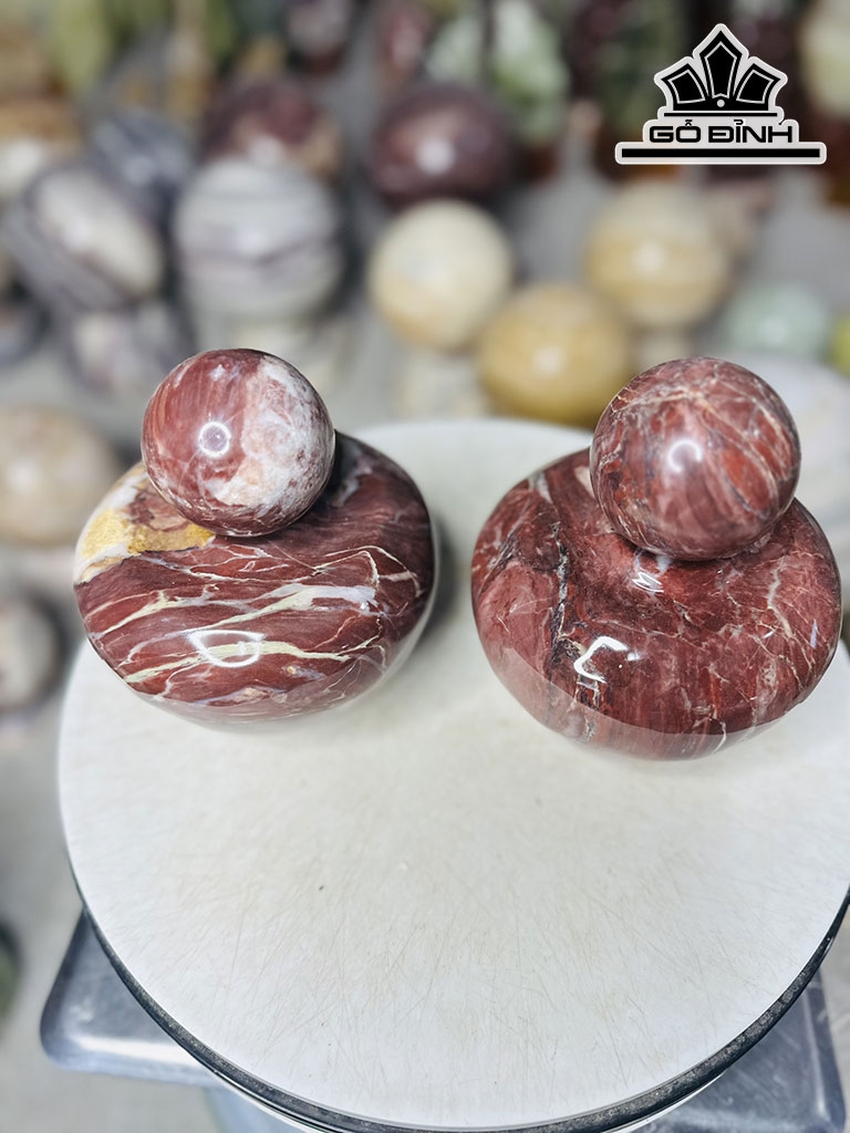 Cặp Lục Bình Đá Serpentine Vân Đa Sắc 6,5kg