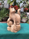 Tượng Mèo Gỗ Ngọc Am Cao 35 Ngang 35 Sâu 16 (cm)