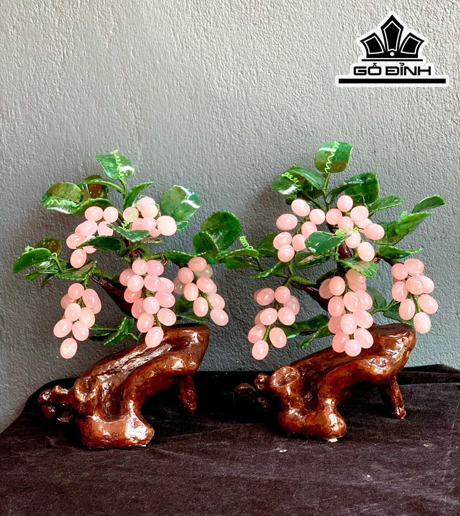 Nho Hồng Đá Thạch Anh Hồng Cao 30 Ngang 28(cm) 2kg