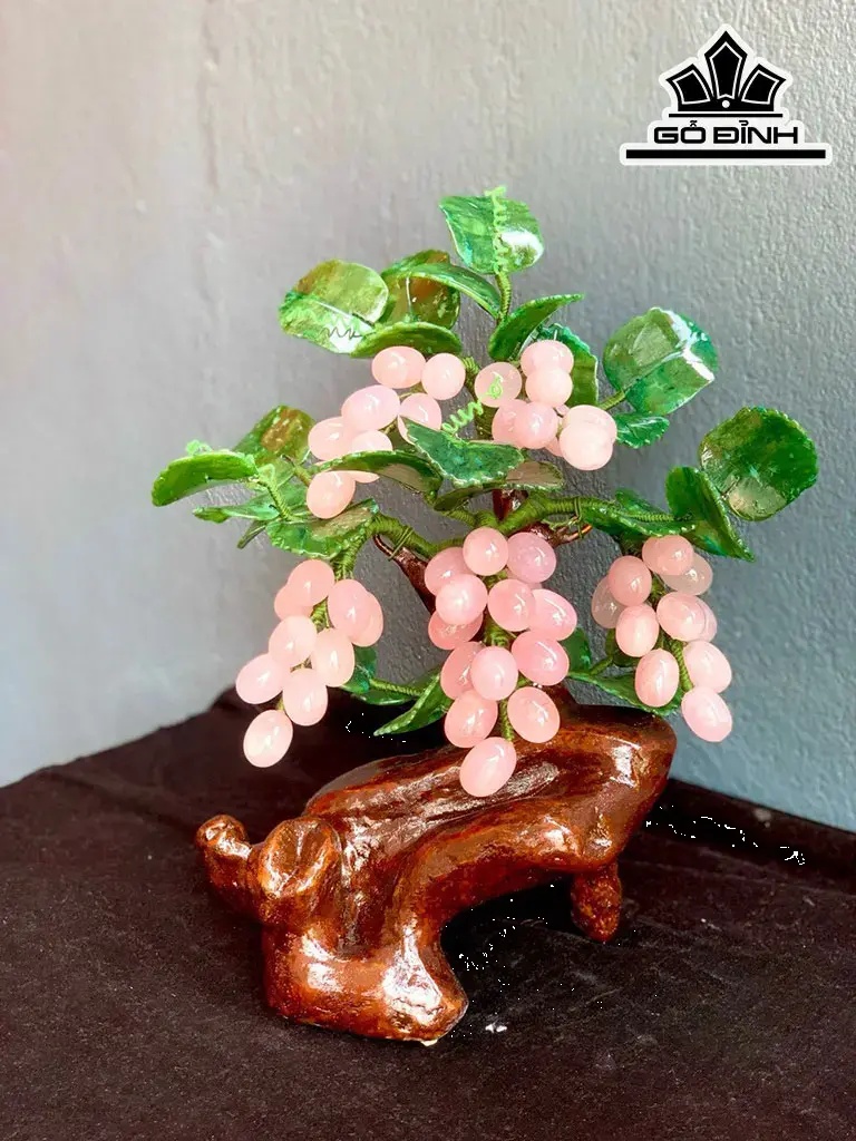 Nho Hồng Đá Thạch Anh Hồng Cao 30 Ngang 28(cm) 2kg