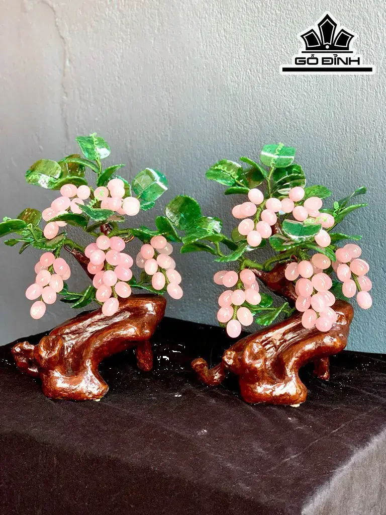 Nho Hồng Đá Thạch Anh Hồng Cao 30 Ngang 28(cm) 2kg