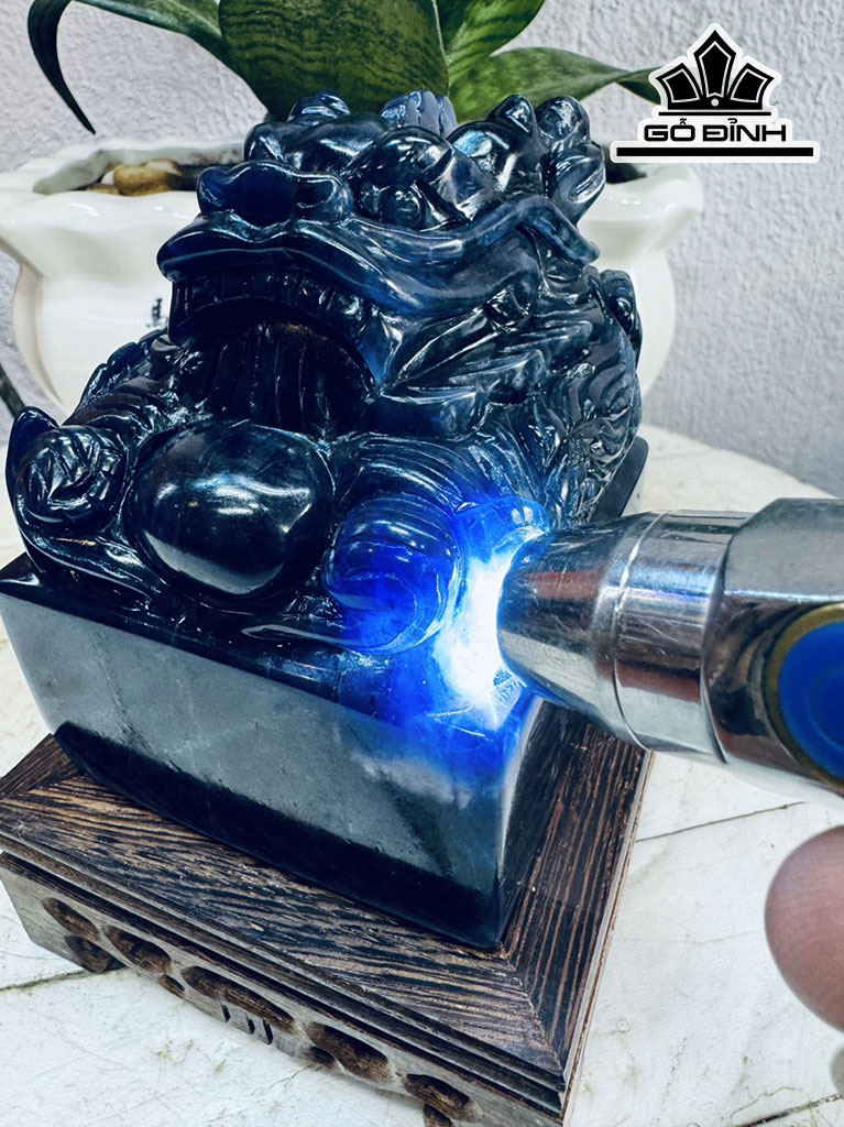 Long Ấn Đá Lapis Xanh Cô Ban Cao 14 Ngang 8,5 (cm) 1,3kg