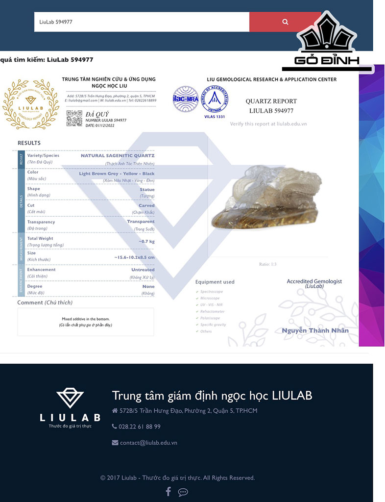 Rồng Hoa Thị Đá Thạch Anh Tóc Vàng Cao 15,6 Ngang 10,2 Sâu 8,5 (cm) 0,7kg