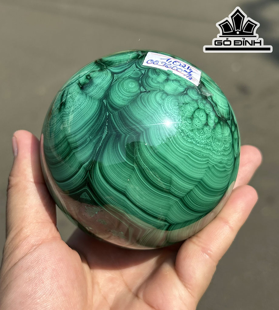 Bi Cầu Đá Malachite Đường Kính Hạt 8 (cm) 1,02kg