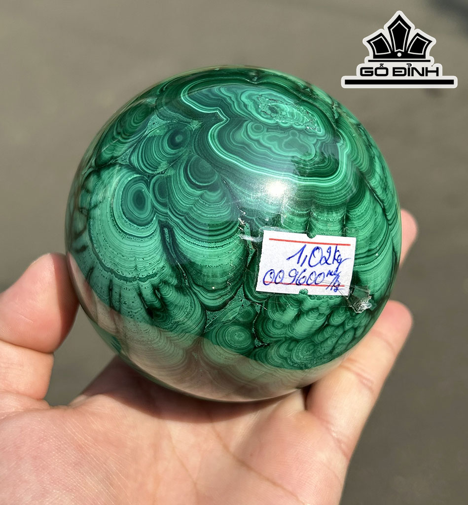 Bi Cầu Đá Malachite Đường Kính Hạt 8 (cm) 1,02kg
