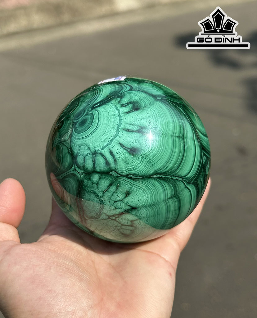 Bi Cầu Đá Malachite Đường Kính Hạt 8 (cm) 1,02kg