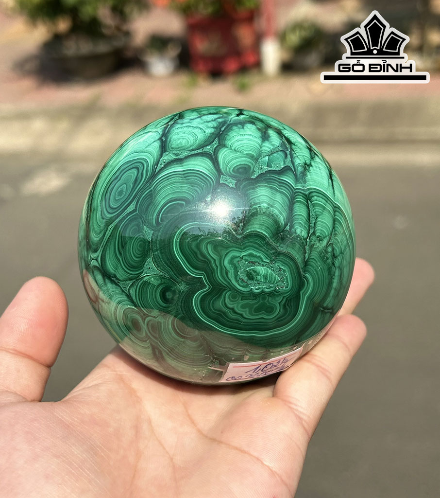 Bi Cầu Đá Malachite Đường Kính Hạt 8 (cm) 1,02kg